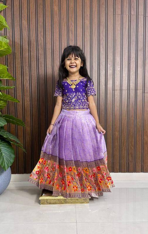 PAITHANI KIDS LEHENGA CHOLI silk Affordable kids clothing Mumbai